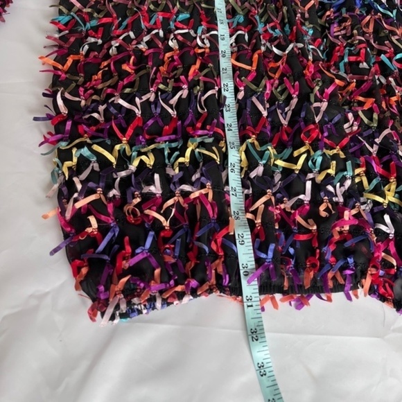 VINTAGE  Oscar de la Renta RARE 80s Sheer Black Bow Jacket Cardigan, Large - Picture 13 of 15